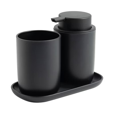 3pc Bathroom Accessory Set Black - Allure Home Creations | Target