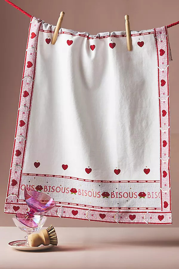 The Bistro Tile Dishtowel: Valentine's Edition | Anthropologie (US)