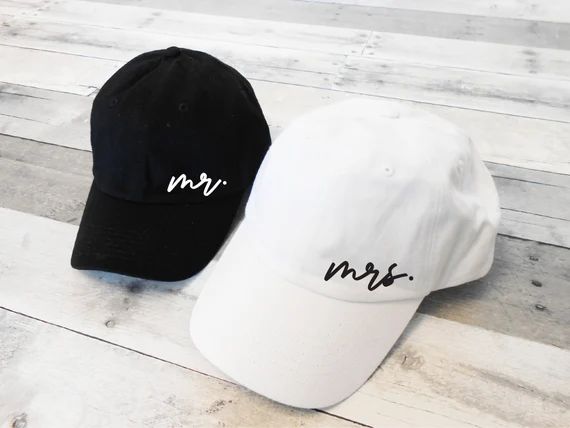 Mr and Mrs Dad Hats, Mr Mrs Hats, Honeymoon Hats, Mr Mrs Baseball Caps, Mr and Mrs Hats, Just Mar... | Etsy ROW