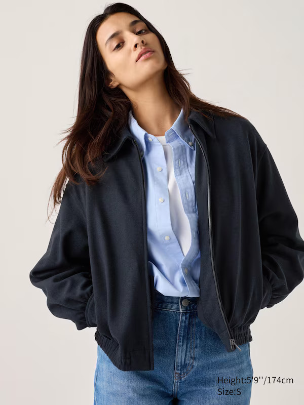Brushed Jersey Oversized Blouson | UNIQLO (US)