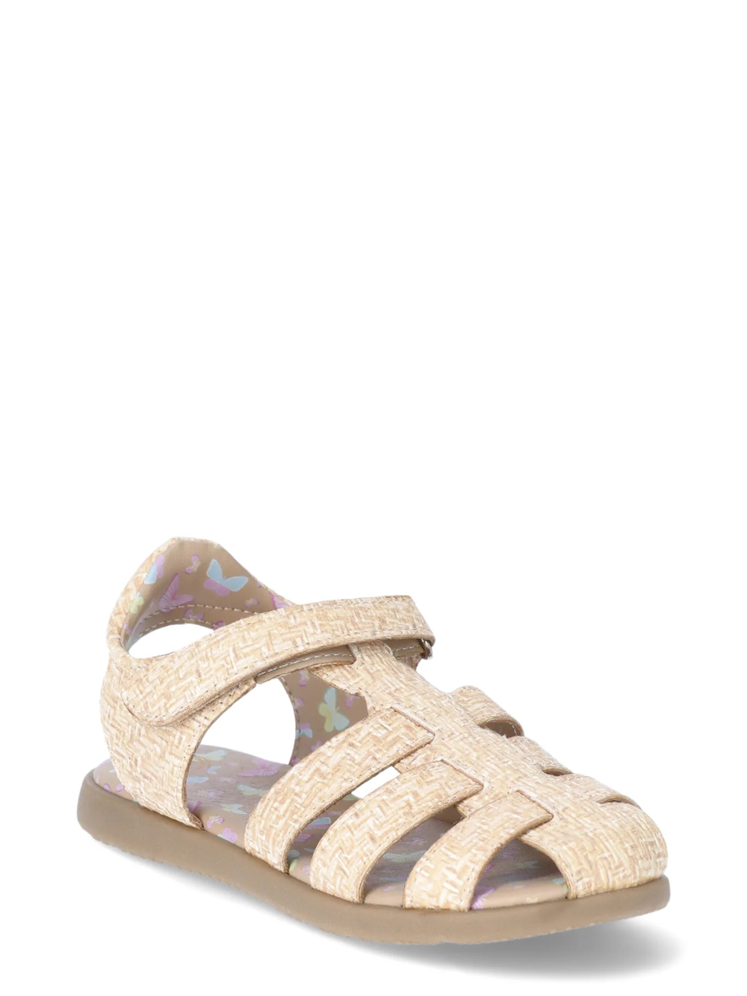 Wonder Nation Baby and Toddler Girls Raffia Fisherman Sandals | Walmart (US)