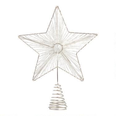 Beaded Metal Star with Gems Tree Topper | World Market