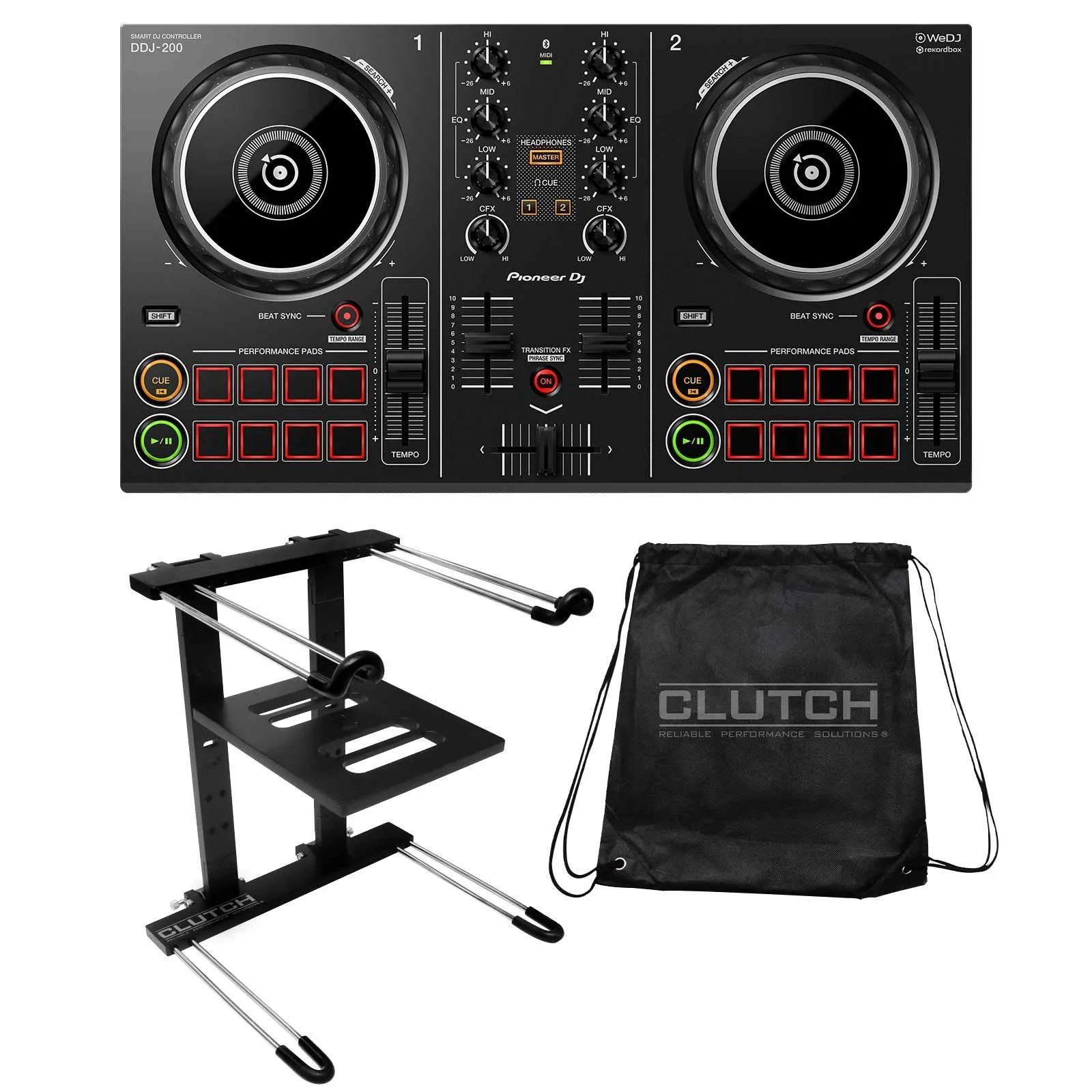 Pioneer DJ DDJ-200 Smart DJ Controller with Professional Black Laptop Stand Package - Walmart.com | Walmart (US)