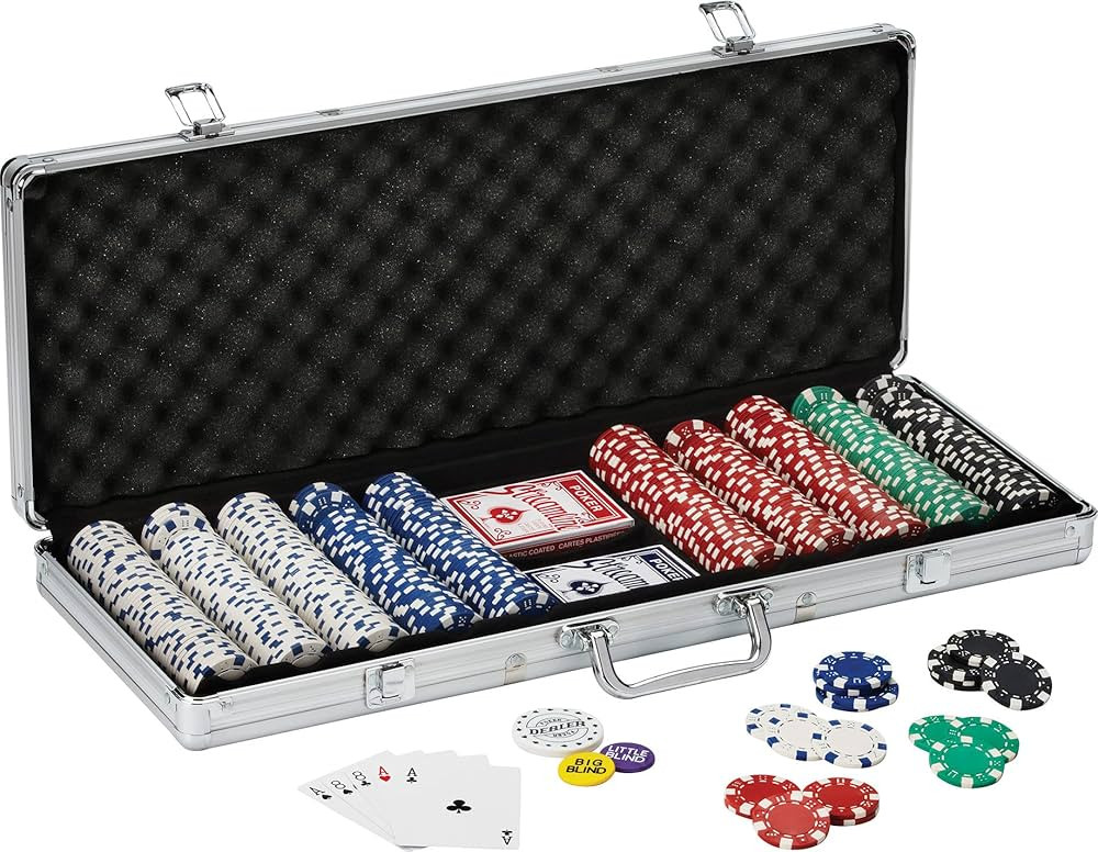 Fat Cat 11.5 Gram Texas Hold 'em Claytec Poker Chip Set with Aluminum Case, 500 Striped Dice Chip... | Amazon (US)