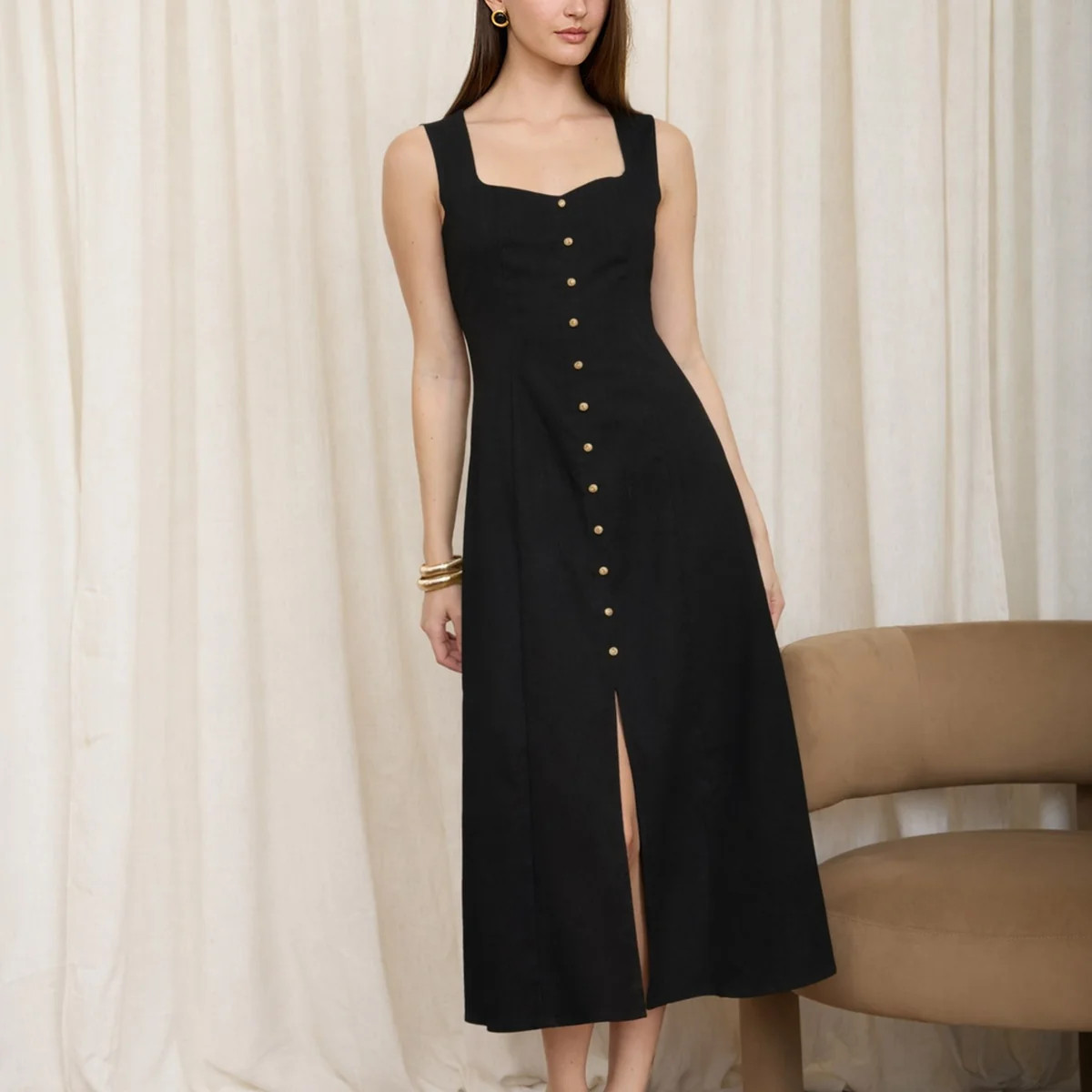 The Noir Linen Dress | The Collection Texas
