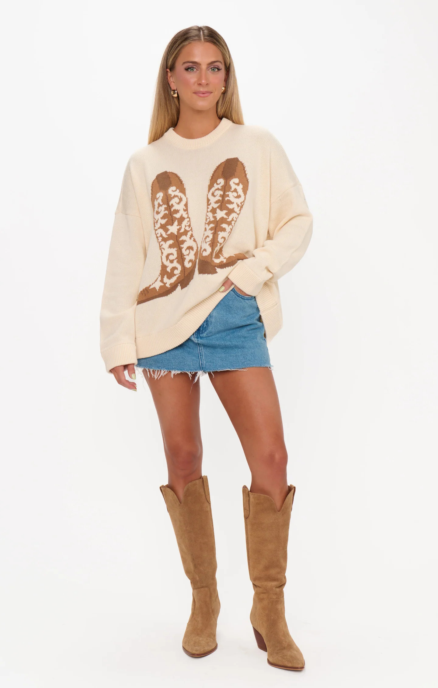 Stay Awhile Sweater ~ Cowboy Boot Knit | Show Me Your Mumu
