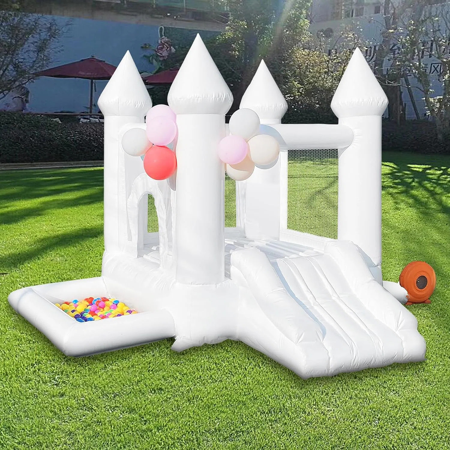 Connsann 9FT Commercial Grade White Bounce House with Slide and Ball Pit & Reviews | Wayfair | Wayfair North America