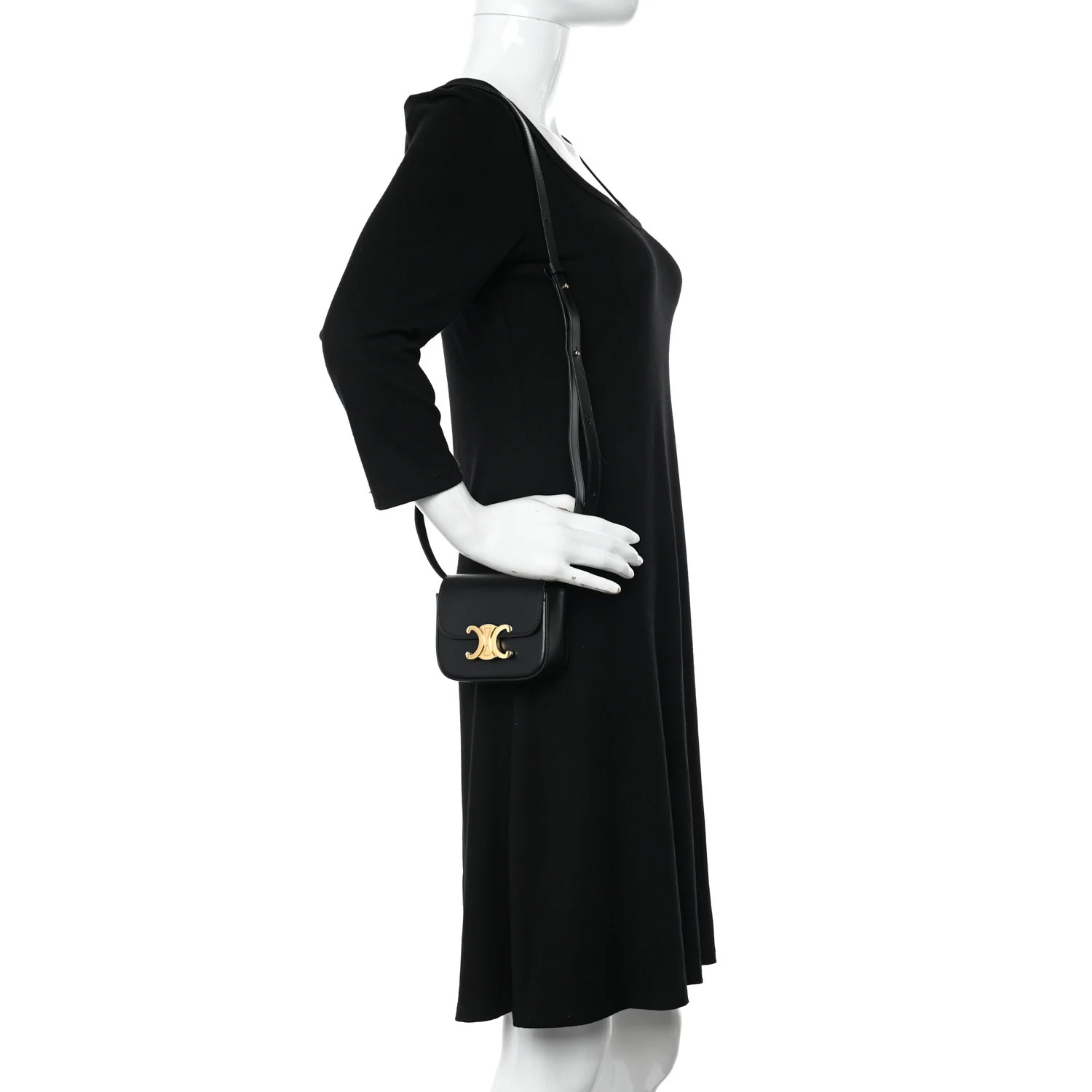 Shiny Calfskin Mini Triomphe Black | FASHIONPHILE (US)