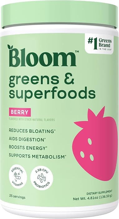 Bloom Nutrition Superfood Greens Powder, Digestive Enzymes with Probiotics and Prebiotics, Gut He... | Amazon (US)