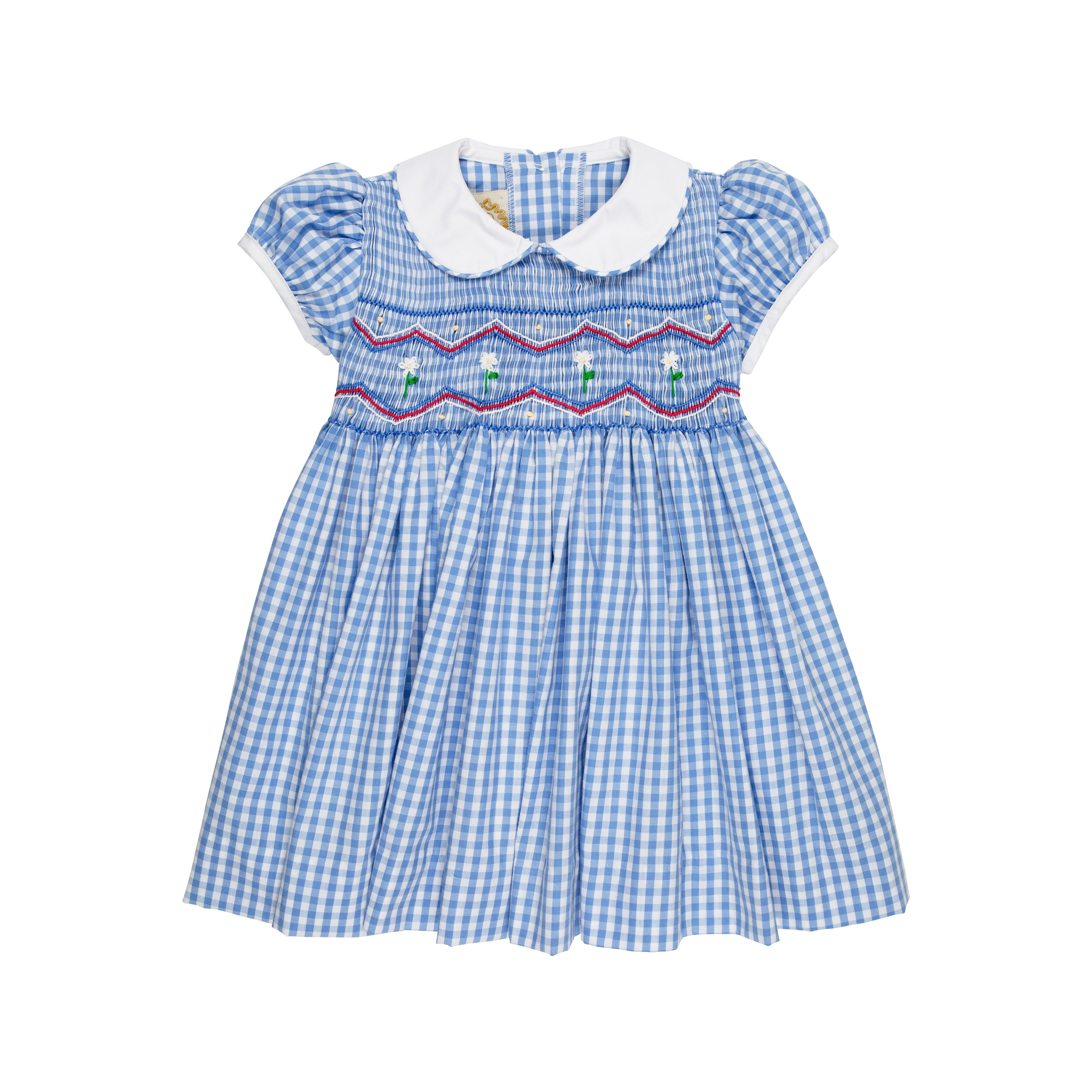 Dottie Hart Dress - Park City Periwinkle Check with Worth Avenue White | The Beaufort Bonnet Company