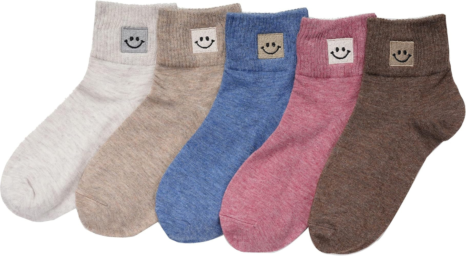 5 Pairs Smile Face Socks for Women and Men Smileey Cute Face Socks | Amazon (US)