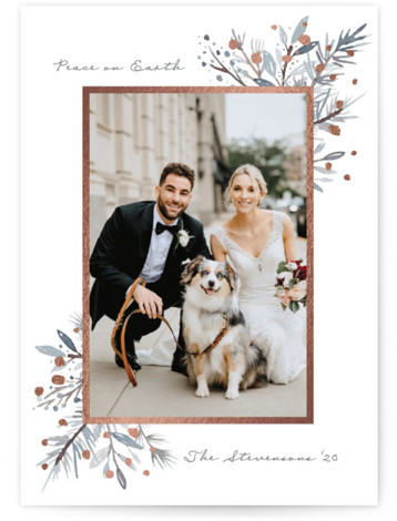 Peaceful Botanical Foil-Pressed Holiday Cards | Minted