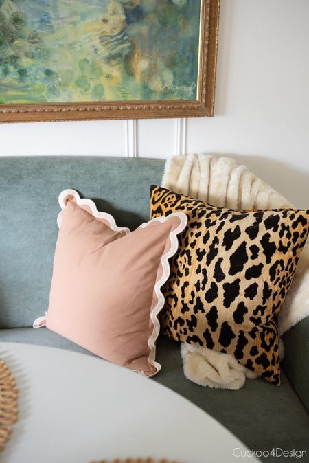 Love this throw pillow combo! A leopard throw pillow cover mixed with a terracotta colored and scalloped trim pillow cover 

#LTKStyleTip #LTKSaleAlert #LTKHome