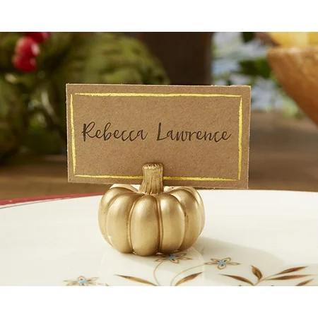 Gold Pumpkin Place Card Holder (Set of 6) | Walmart (US)