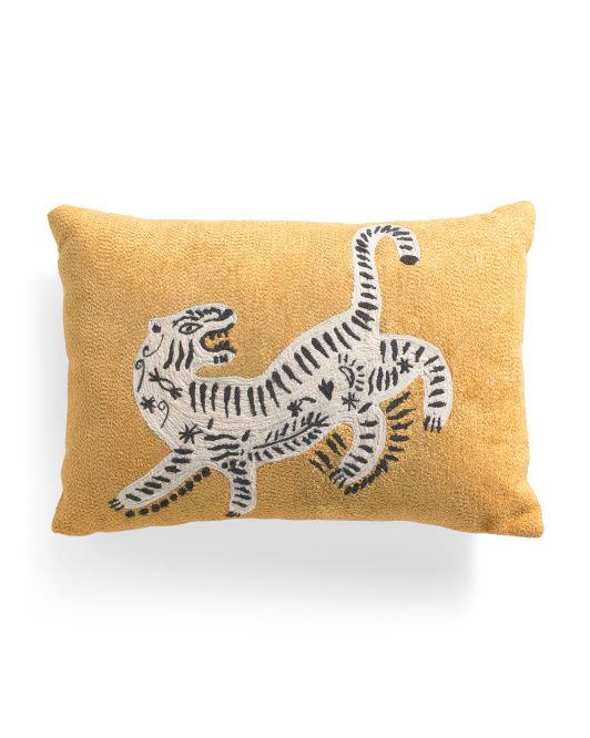 14x20 Boucle Dragon Embroidered Pillow | TJ Maxx