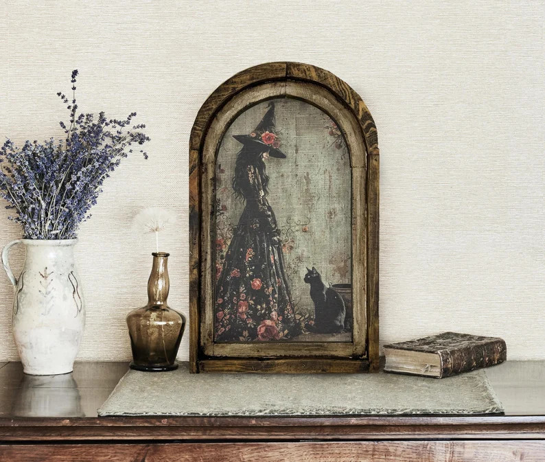 Halloween Witch Wall Art | Halloween Decor | Farmhouse Wall Art | Gothic Wall Decor | Eclectic Pu... | Etsy (US)