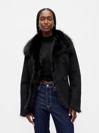 Vegan Suede & Faux Fur Jacket | Gap (US)