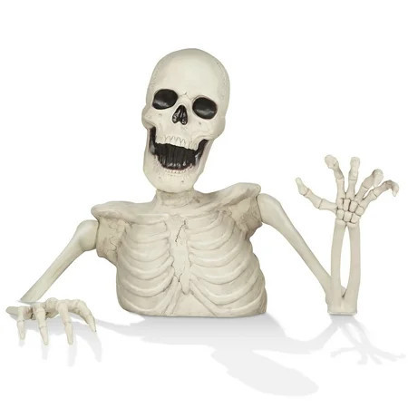 35" Groundbreaking Skeleton - Creepy Exterior Halloween Yard Decorations | Walmart (US)