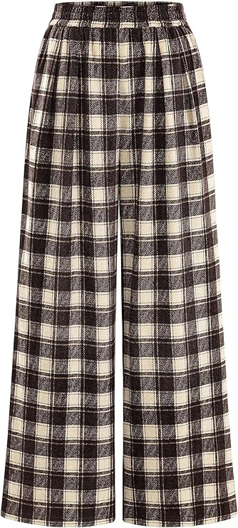 PRETTYGARDEN Casual Women's Pants 2025 Elastic Waist Palazzo Long Pajama Wide Leg Trousers Knit F... | Amazon (US)