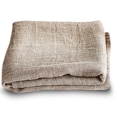 100% Natural Rough Linen Bath Towel - Open Weave Exfoliating Towel 26x59" Inches Bathroom Body Cl... | Amazon (US)