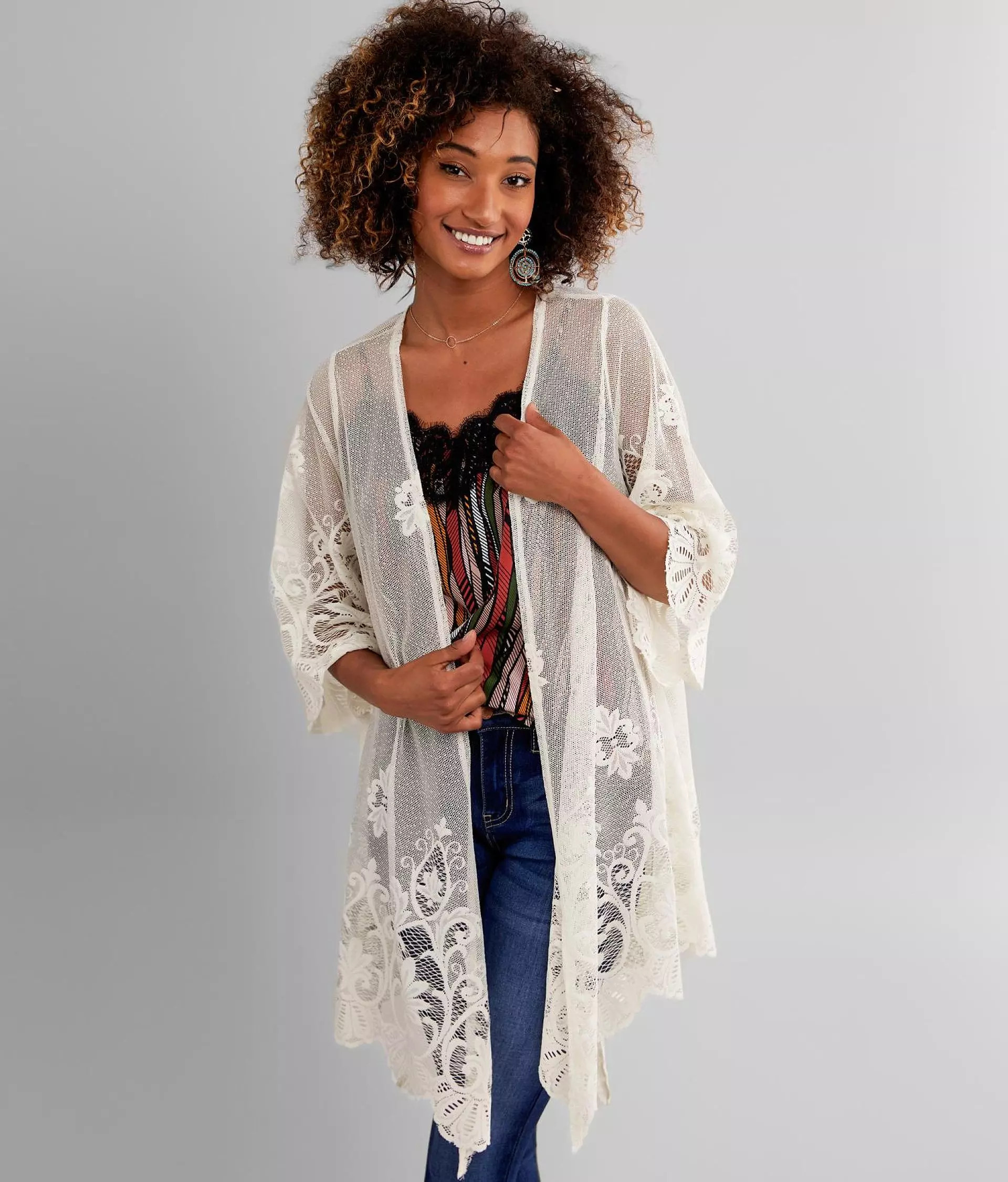 Mesh Lace Kimono | Buckle
