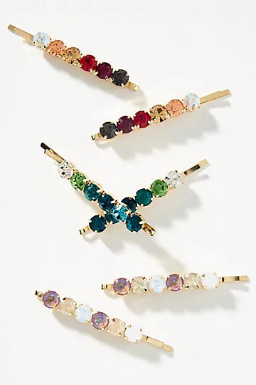 Set of Six Crystal Hair Pins | Anthropologie (US)