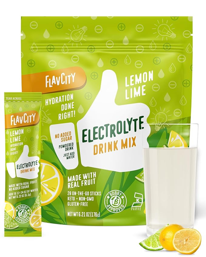 FlavCity Lemon Lime Electrolytes Powder Packets - 28 Hydration Packets - No Added Sugar - Hydrati... | Amazon (US)