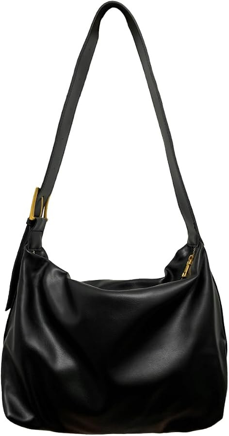 Women Large Tote Bag Top Handle Satchel Handbags PU Faux Leather Shoulder Purse, Black | Amazon (US)