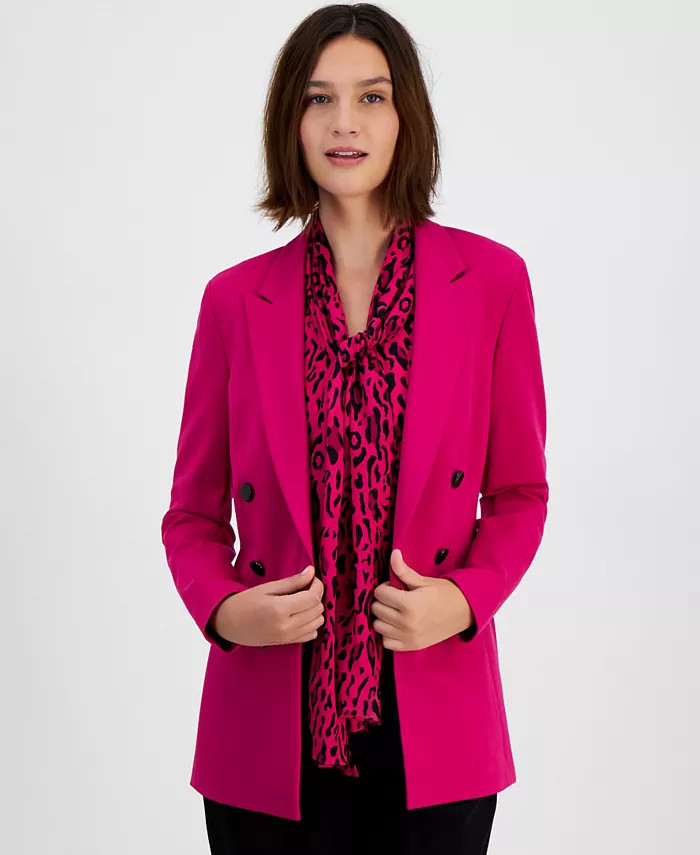 Women's Compression Boyfriend Long-Sleeve Blazer | Macys (US)