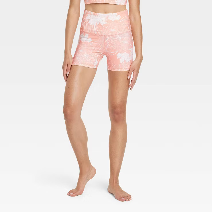 Women's Floral Print High-Rise Bike Shorts 4" - JoyLab™ | Target