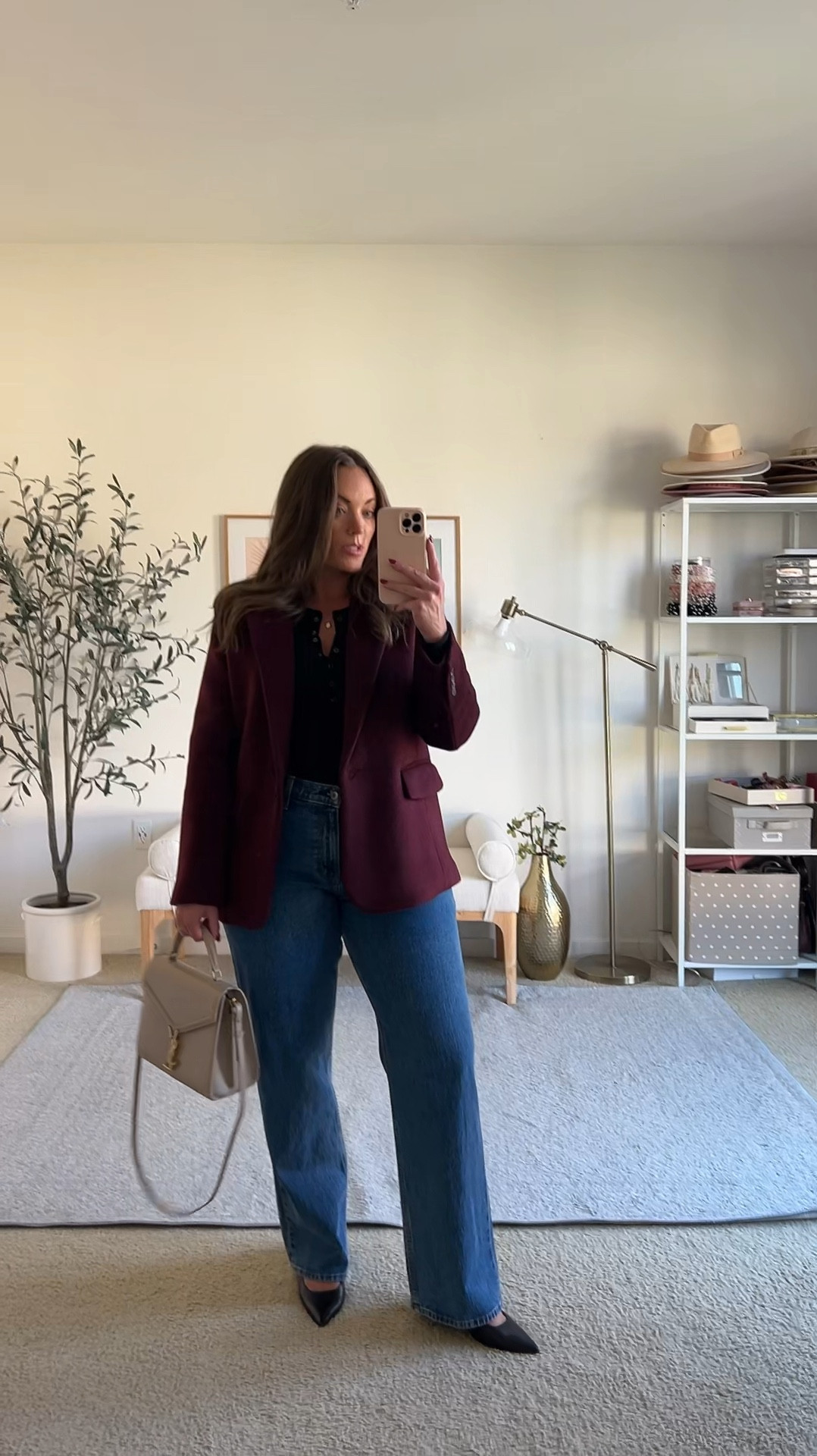 Favorite fall basics to restyle over and over! 

Jeans are a low rise (more like mid rise fit) I’m in a curve love 29/8R, I’m 5’5”
Does true to size, a little loose in waist for me 

Blazer coat medium
Henley medium 

Shoes true to size 

#LTKSeasonal #LTKVideo #LTKMidsize