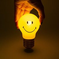 Cordless Rechargeable Smiley Lightbulb Shaped Night Light | Dunelm (migrated)