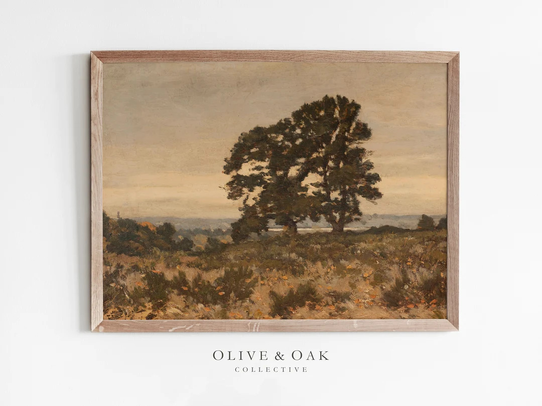 Modern Fall Decor / Earth Tone Wall Art / Autumn Landscape Painting / Downloadable Art Print / #5... | Etsy (US)