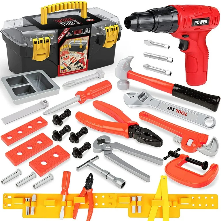 Kids Tool Set, Toddler Power Tool Play Set, Gift for Boys Girls 3+, 35 Pieces | Walmart (US)
