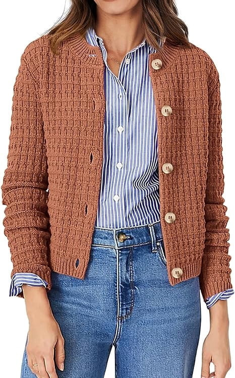PrettyGarden Women's Cotton Knit Cardigan Sweater, Sizes S-2XL | Walmart (US)