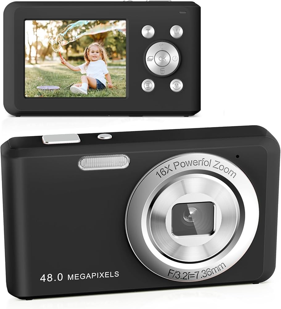 Digital Camera, FHD 1080P Compact Camera with 32GB Card，48MP Camera 2.4'' LCD 16X Digital Zoom ... | Amazon (US)