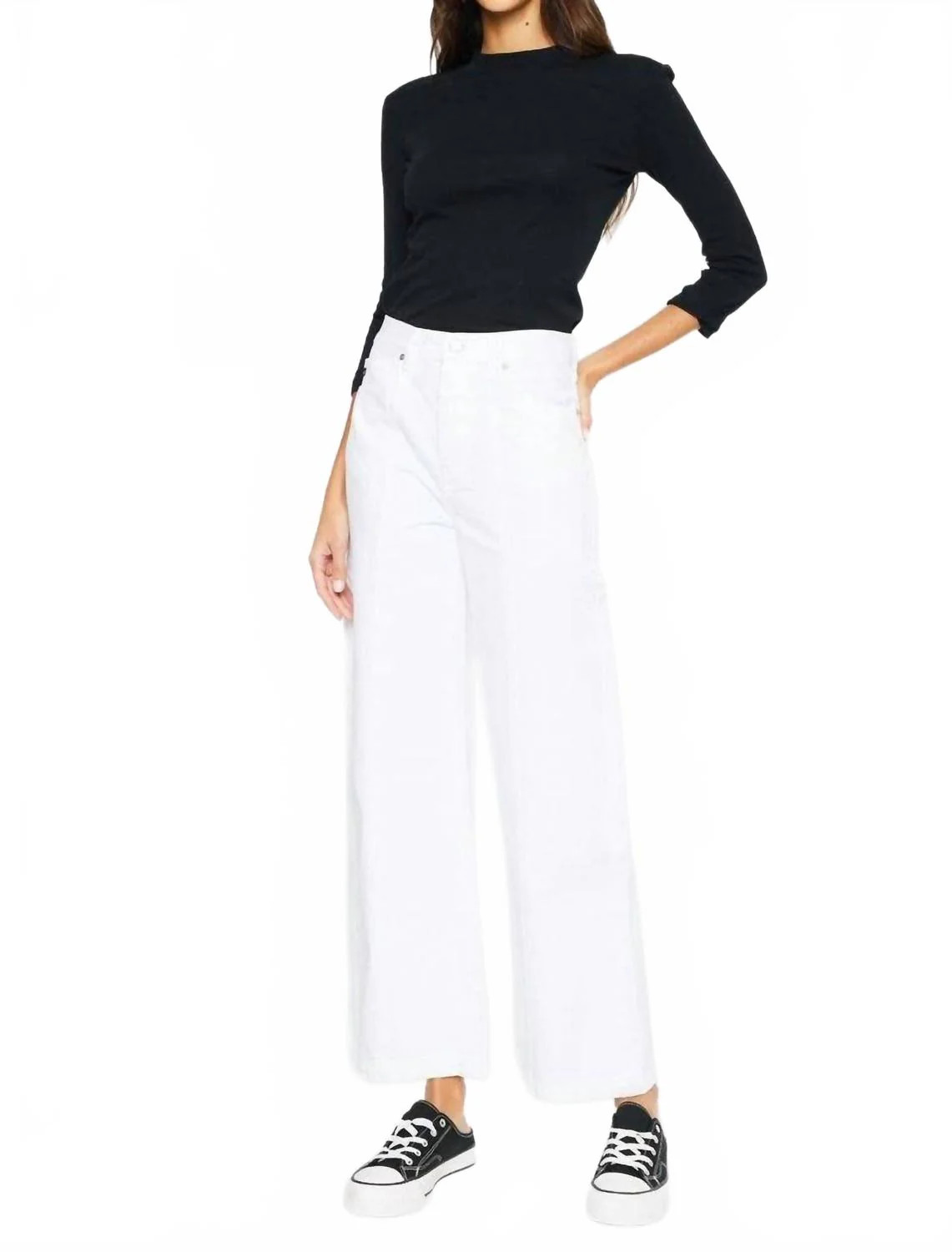 Mara Ultra High Rise 90's Wide Leg Jeans In White | Shop Simon
