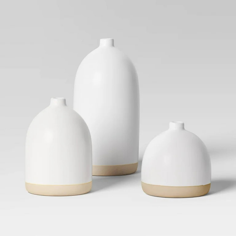 3pc Vase Set Ceramic White | Walmart (US)