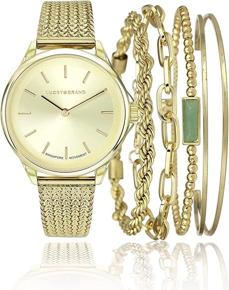 Lucky Brand Watches for Women Analog Display with Stainless Steel Strap Minimalist Watch Quartz M... | Amazon (US)