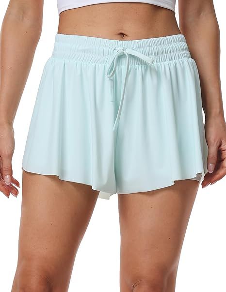 Colorfulkoala Women's Breezy High Waisted Athletic Shorts Flowy Workout Running Mesh Liner Tennis... | Amazon (US)