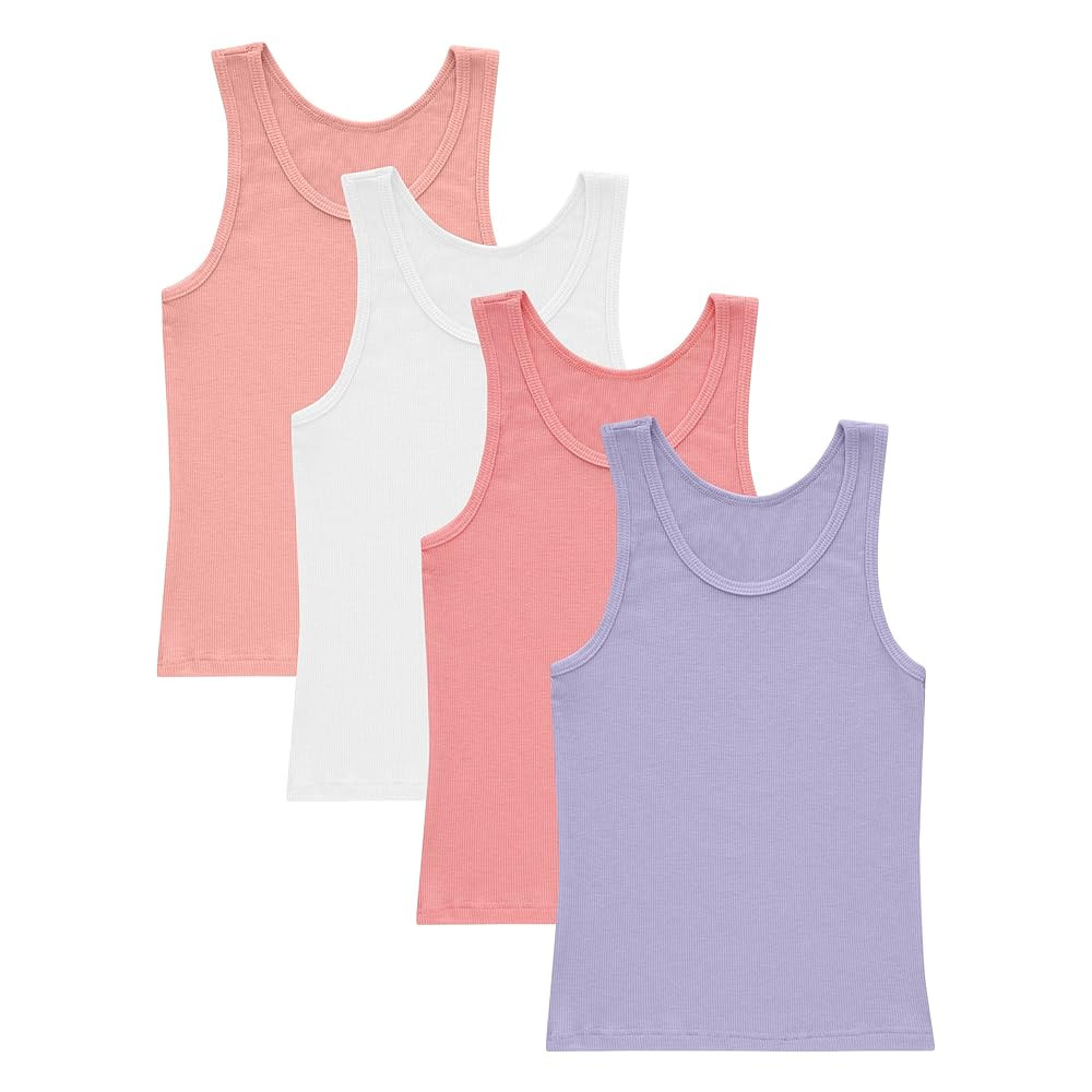 Hanes Girl's Originals Tank Pack, Supersoft Tank Top for Girls, Modal Stretch Rib Tanks, 4-Pack | Amazon (US)