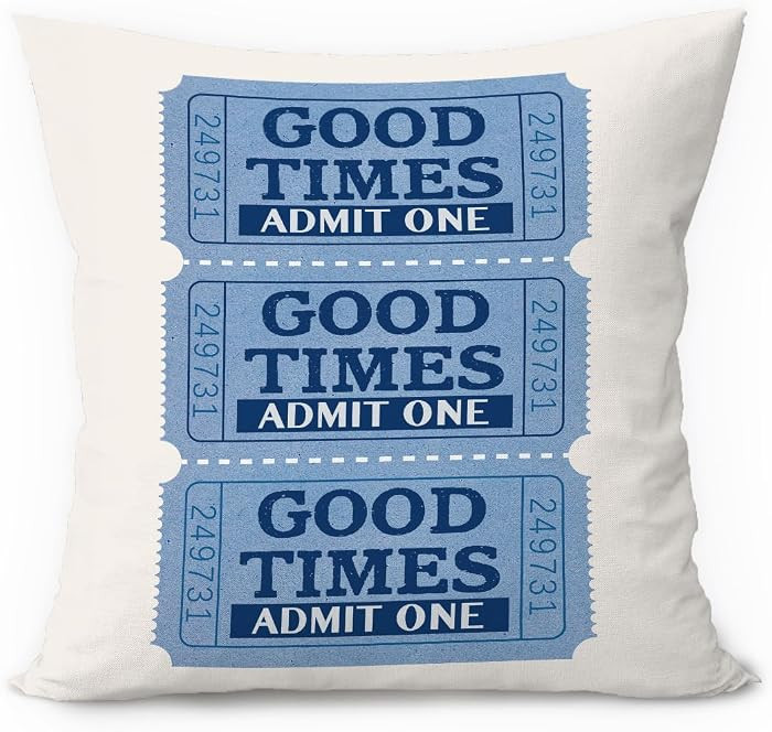 Preppy Aesthetic Trendy Coastal Blue Throw Pillow Covers 18x18, Throw Pillows for Couch, Good Tim... | Amazon (US)