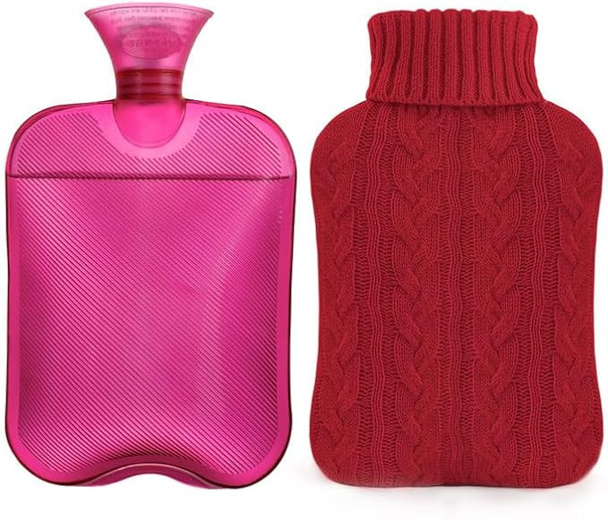 samply Hot Water Bottle with Knitted Cover, 2L Hot Water Bag for Hot and Cold Compress, Hand Feet... | Amazon (US)