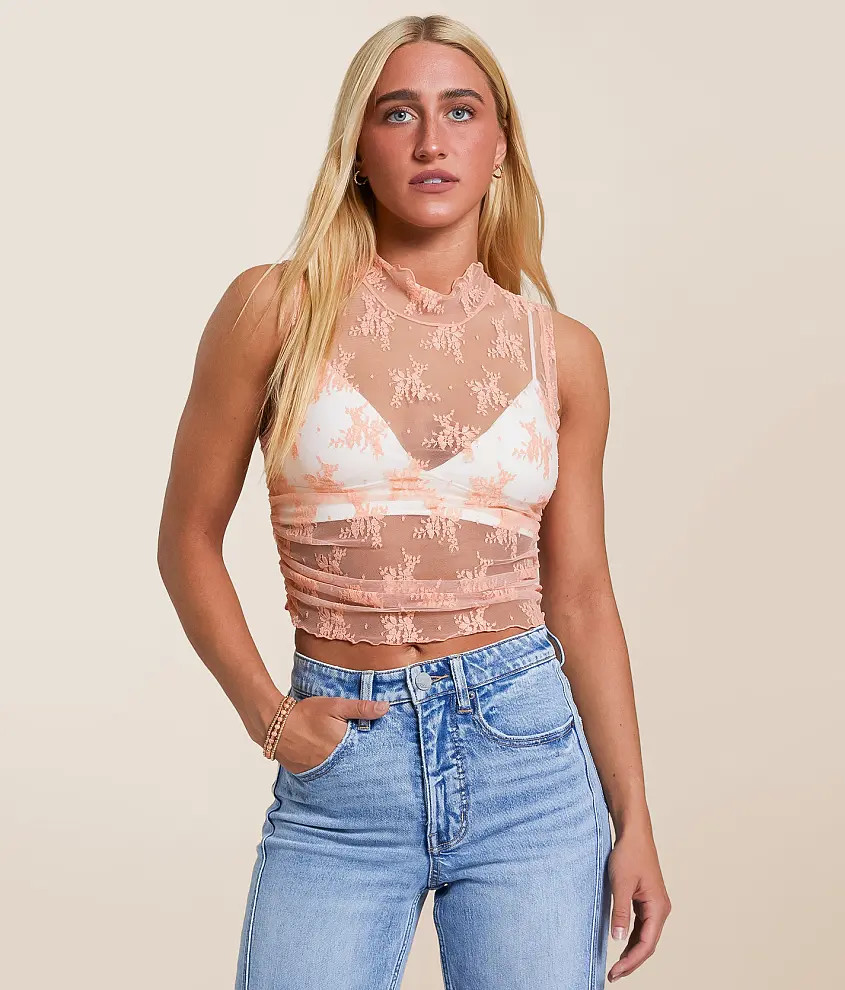 Nice Try Floral Lace Tank Top | Buckle