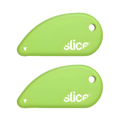Slice Micro Safety Cutter | Safe Ceramic Box Cutter Lasting 11x Longer than Metal | Keychain Box Opener | 2 Pack | Green | Amazon (US)