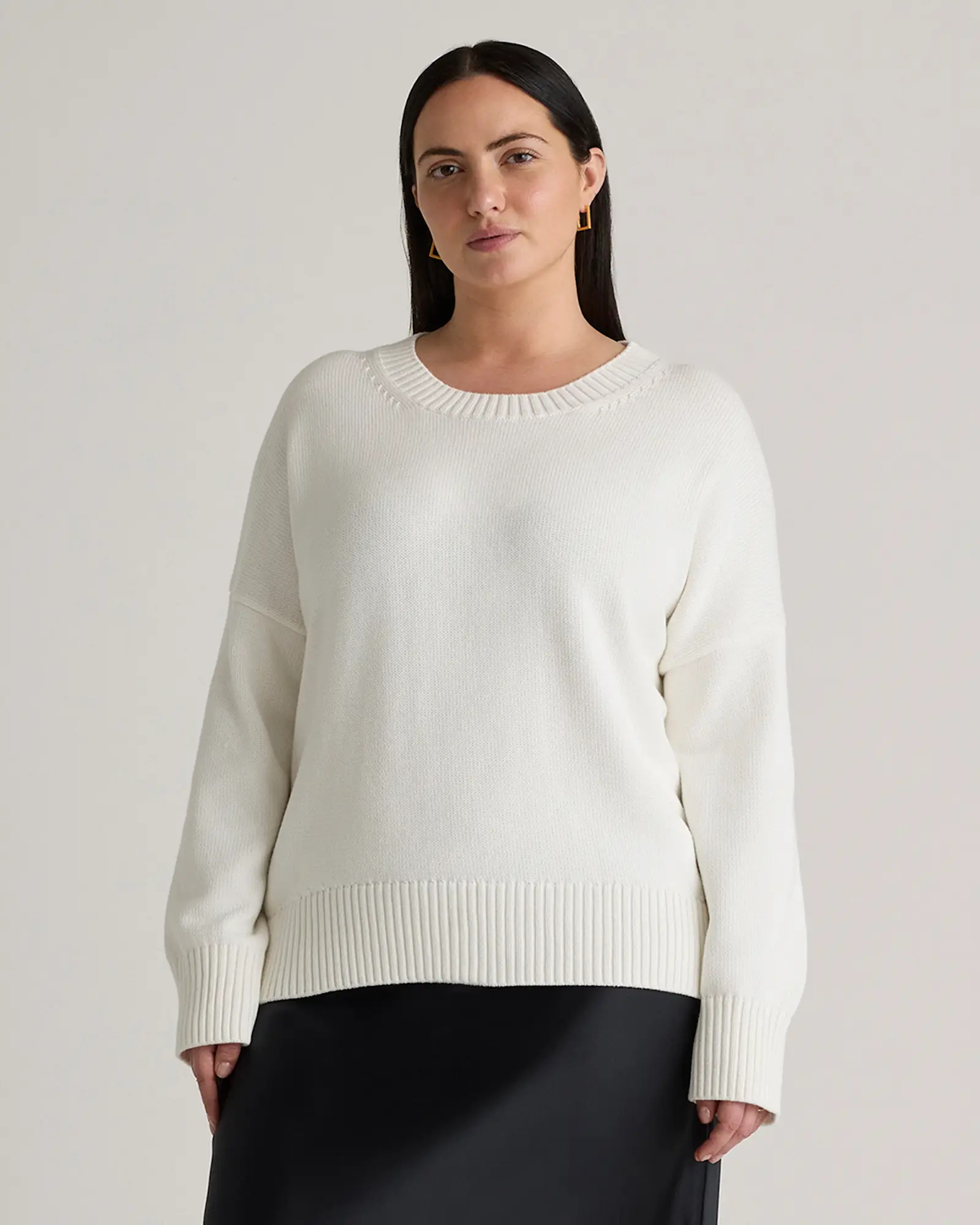 100% Organic Cotton Boyfriend Crew Sweater - Plus Size | Quince