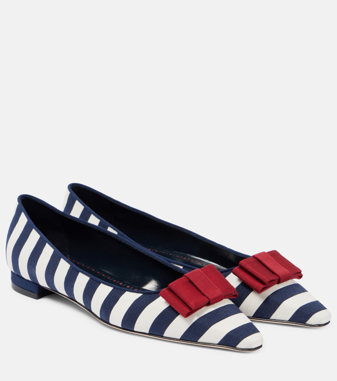 Reador bow-detail striped ballet flats | Mytheresa (US/CA)