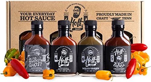 Hoff Sauce Hot Sauce Gift Box 4-Pack Mini Hot Sauce Bottles of Handmade Tennessee Hot Sauces and ... | Amazon (US)