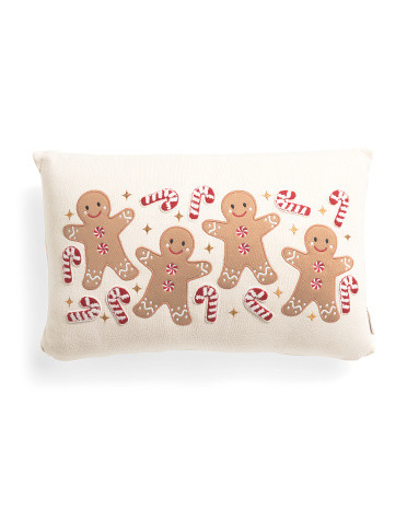 16x24 Gingerbread Men And Candy Canes Decorative Pillow | TJ Maxx