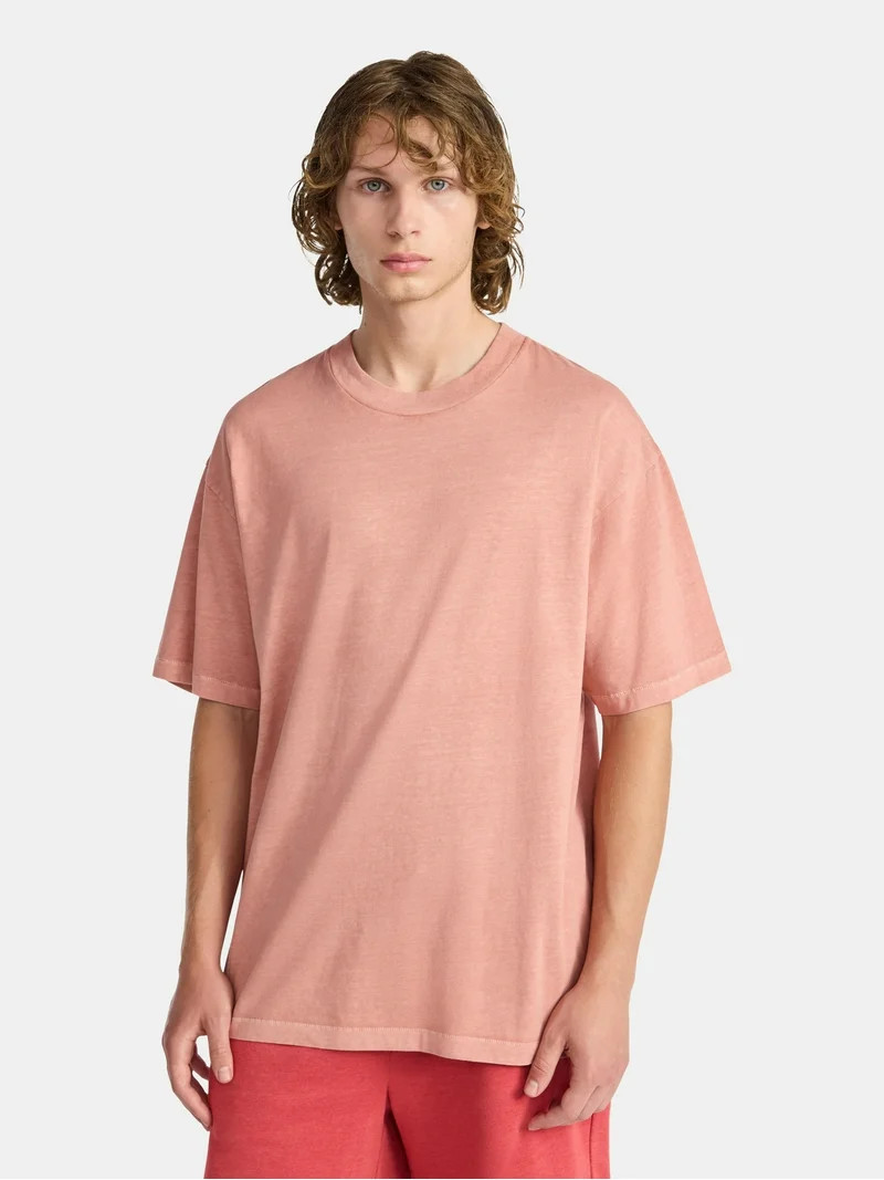 No Boundaries All Gender Cotton Oversize Tee with Short Sleeves, Men's and Big Men's - Walmart.co... | Walmart (US)